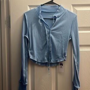 **NEVER WORN**Nibber Autumn Patchwork Broken Design distressed long sleeve shirt